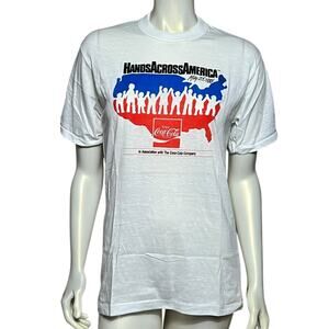 Vintage signal 1986 Hands Across America CocaCola TShirt Size L